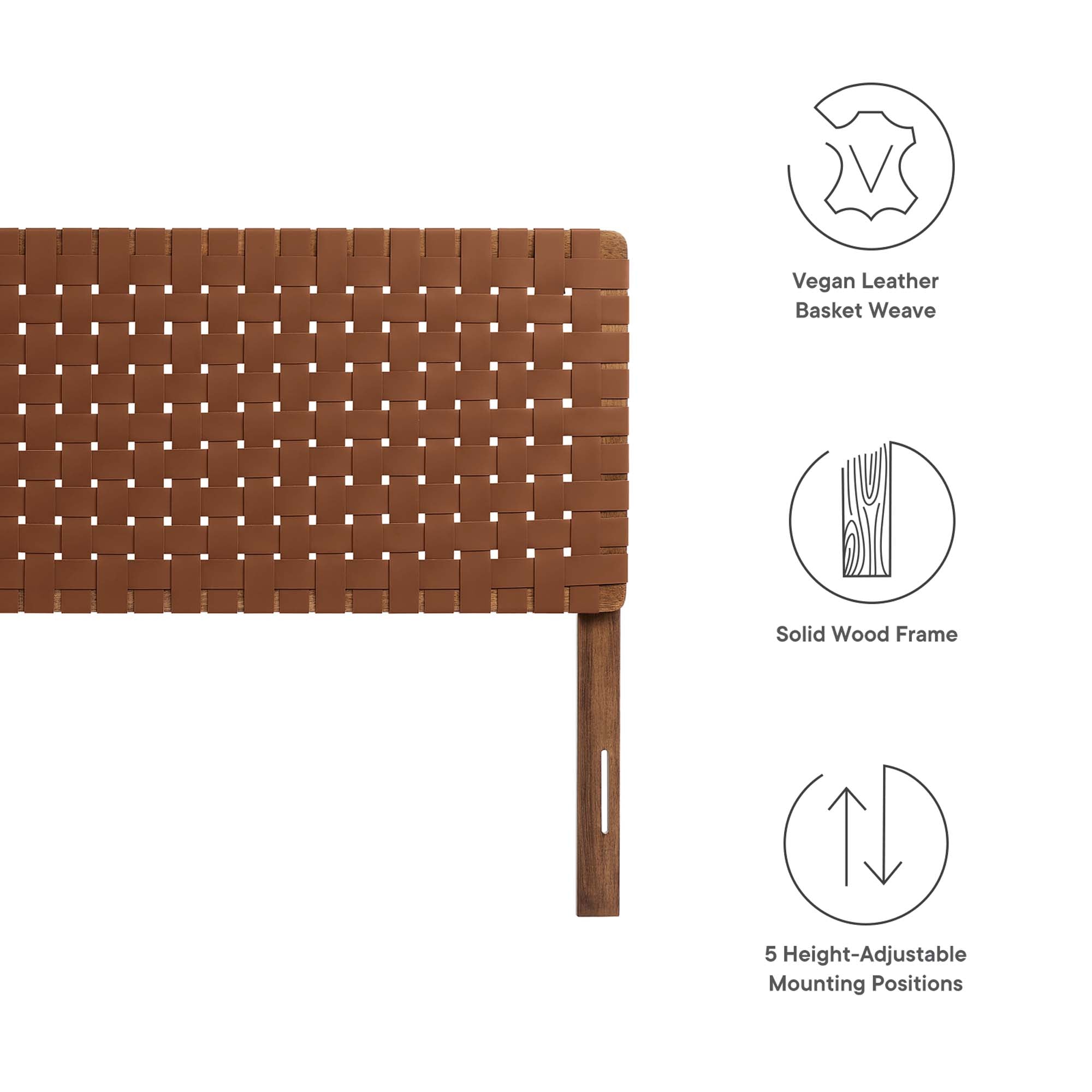 Sparta Weave King Vegan Leather Headboard