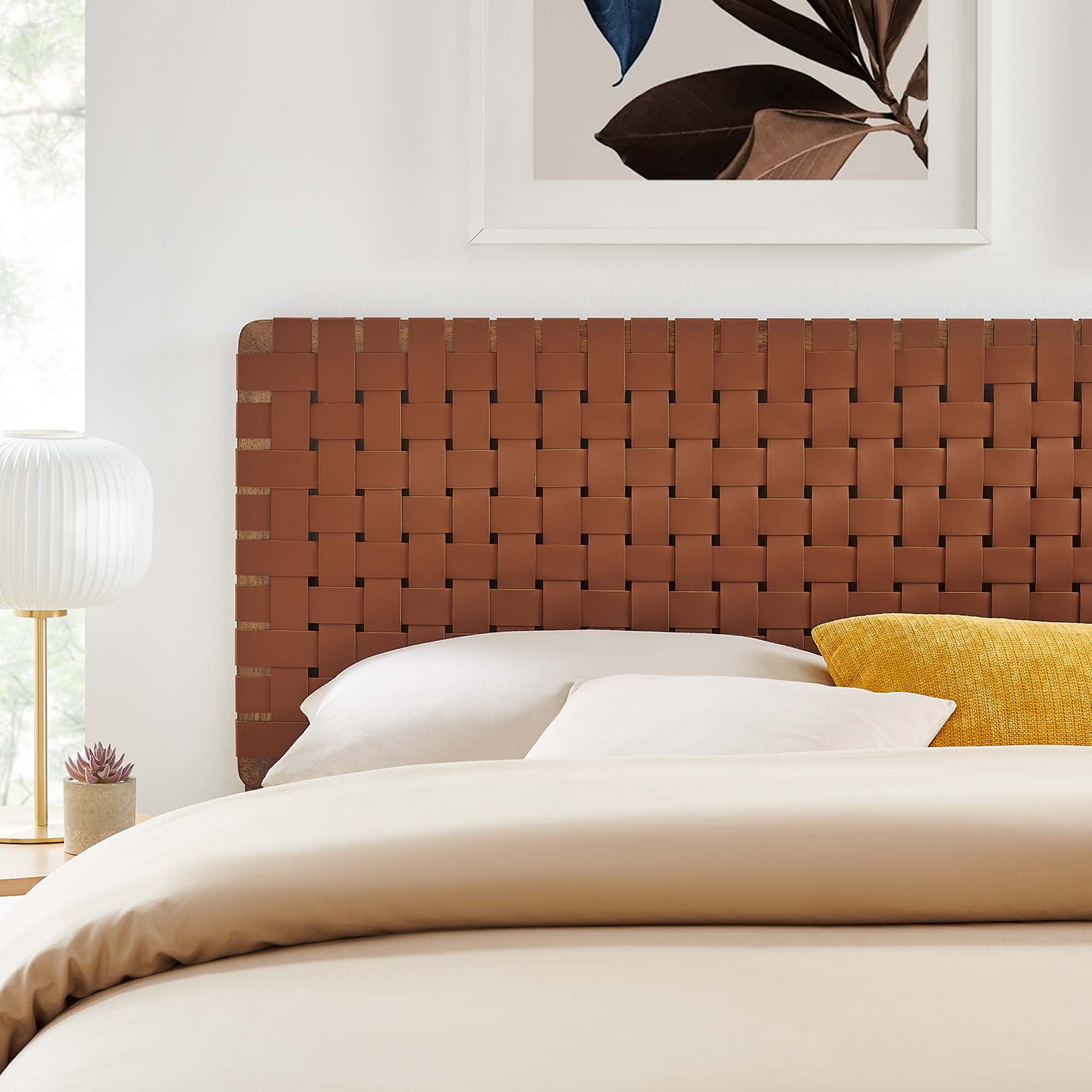 Sparta Weave King Vegan Leather Headboard