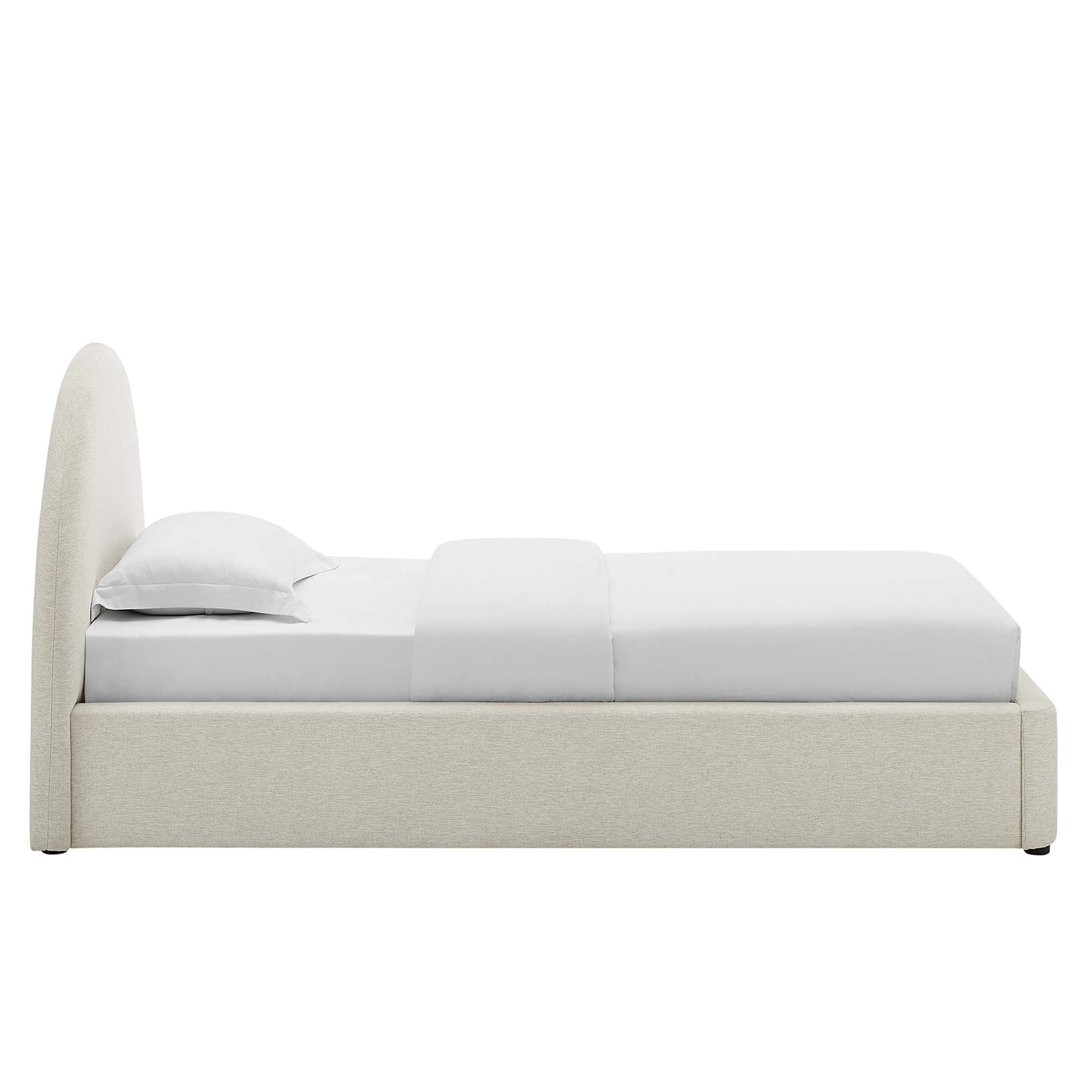 Resort Upholstered Fabric Arched Round Twin Platform Bed