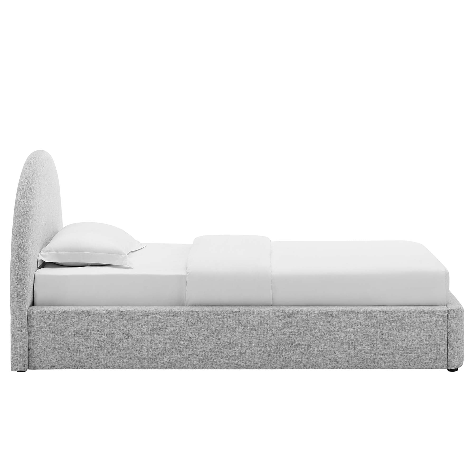 Resort Upholstered Fabric Arched Round Twin Platform Bed