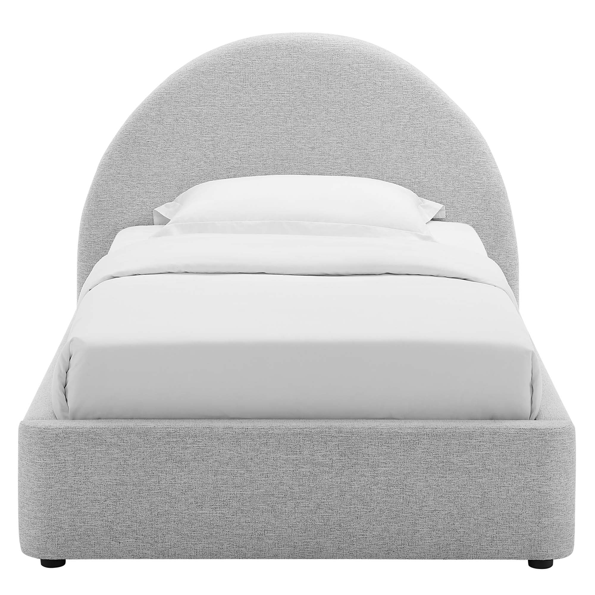 Resort Upholstered Fabric Arched Round Twin Platform Bed