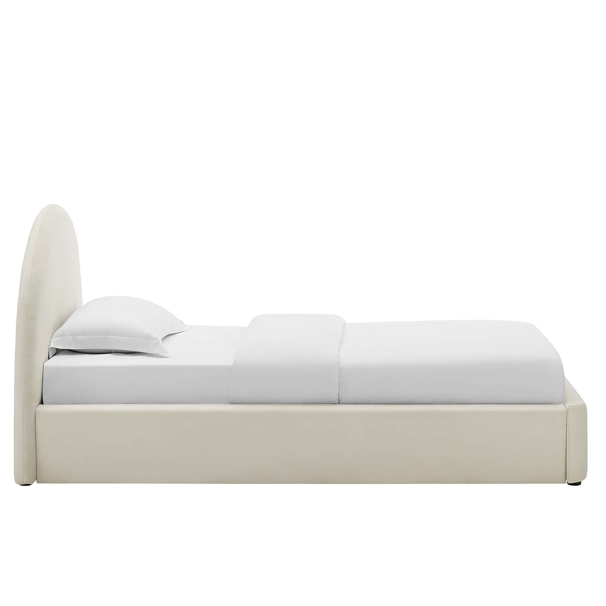 Resort Performance Velvet Arched Round Twin Platform Bed