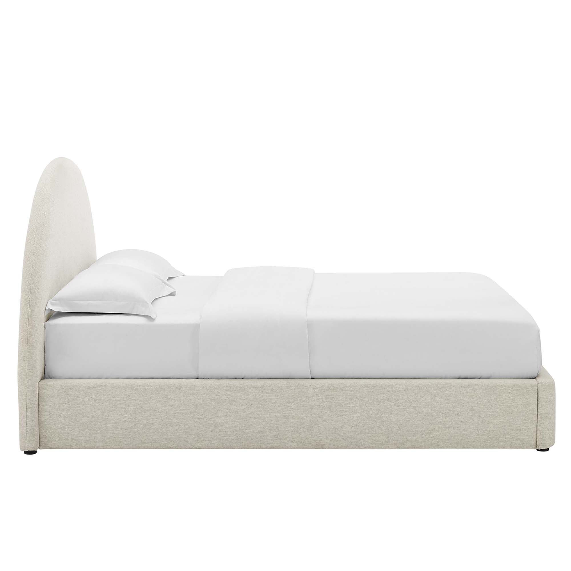 Resort Upholstered Fabric Arched Round Full Platform Bed