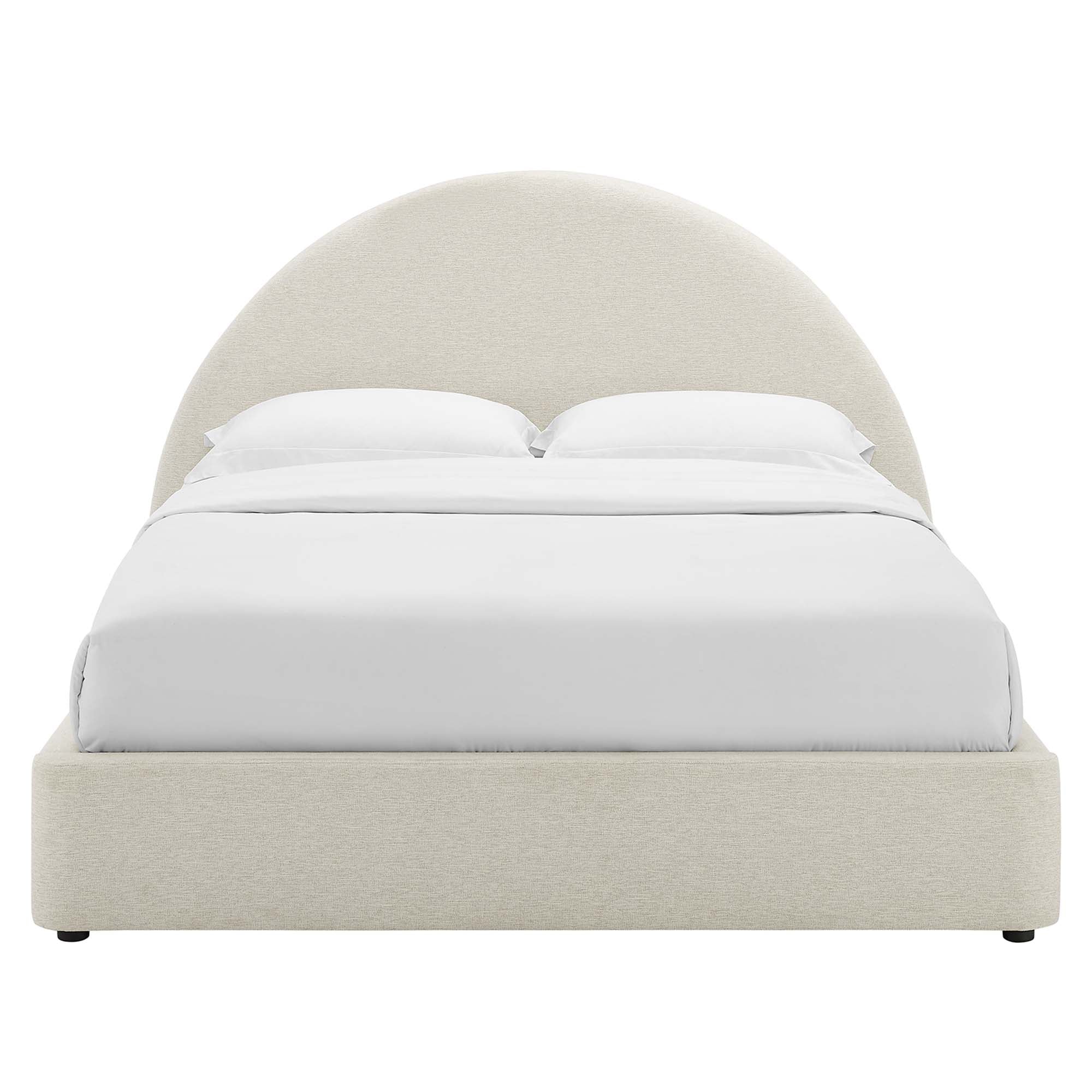 Resort Upholstered Fabric Arched Round Full Platform Bed