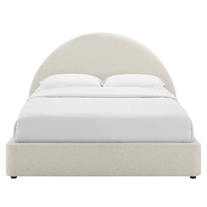 Resort Upholstered Fabric Arched Round Full Platform Bed