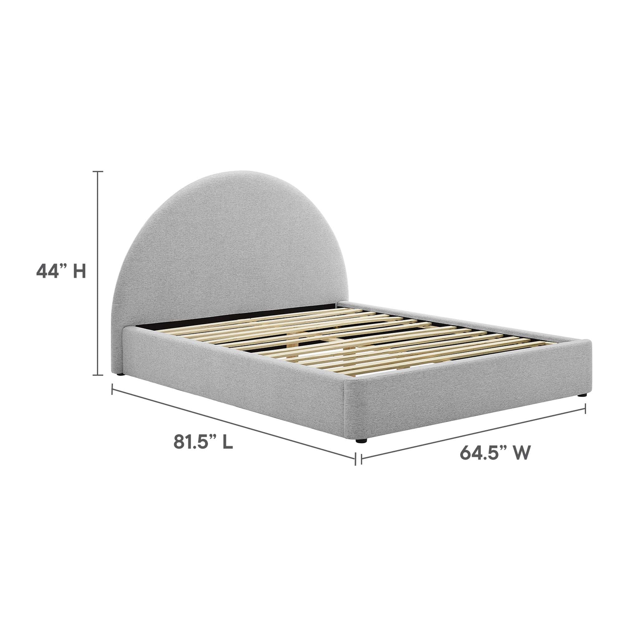 Resort Upholstered Fabric Arched Round Full Platform Bed