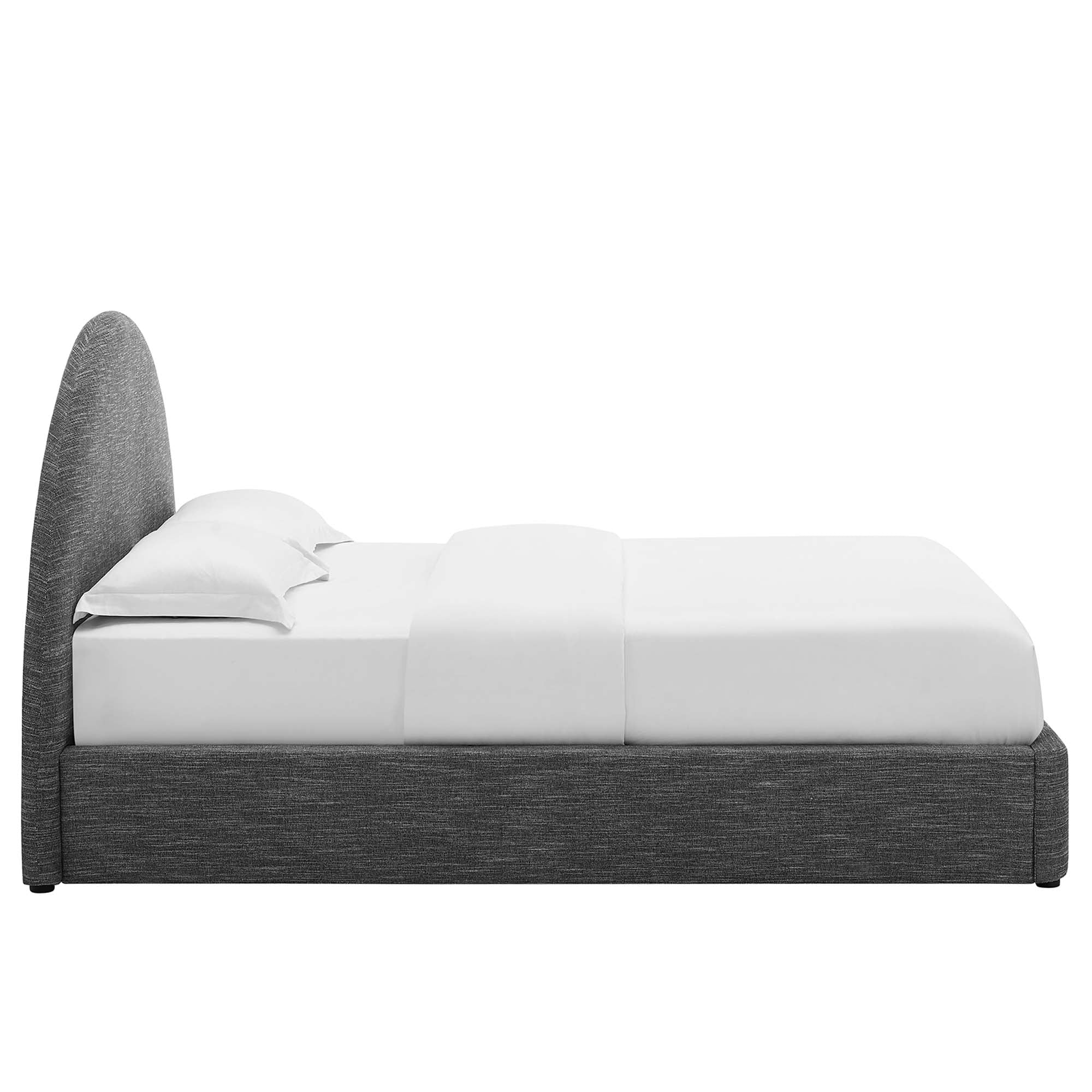 Resort Upholstered Fabric Arched Round Full Platform Bed