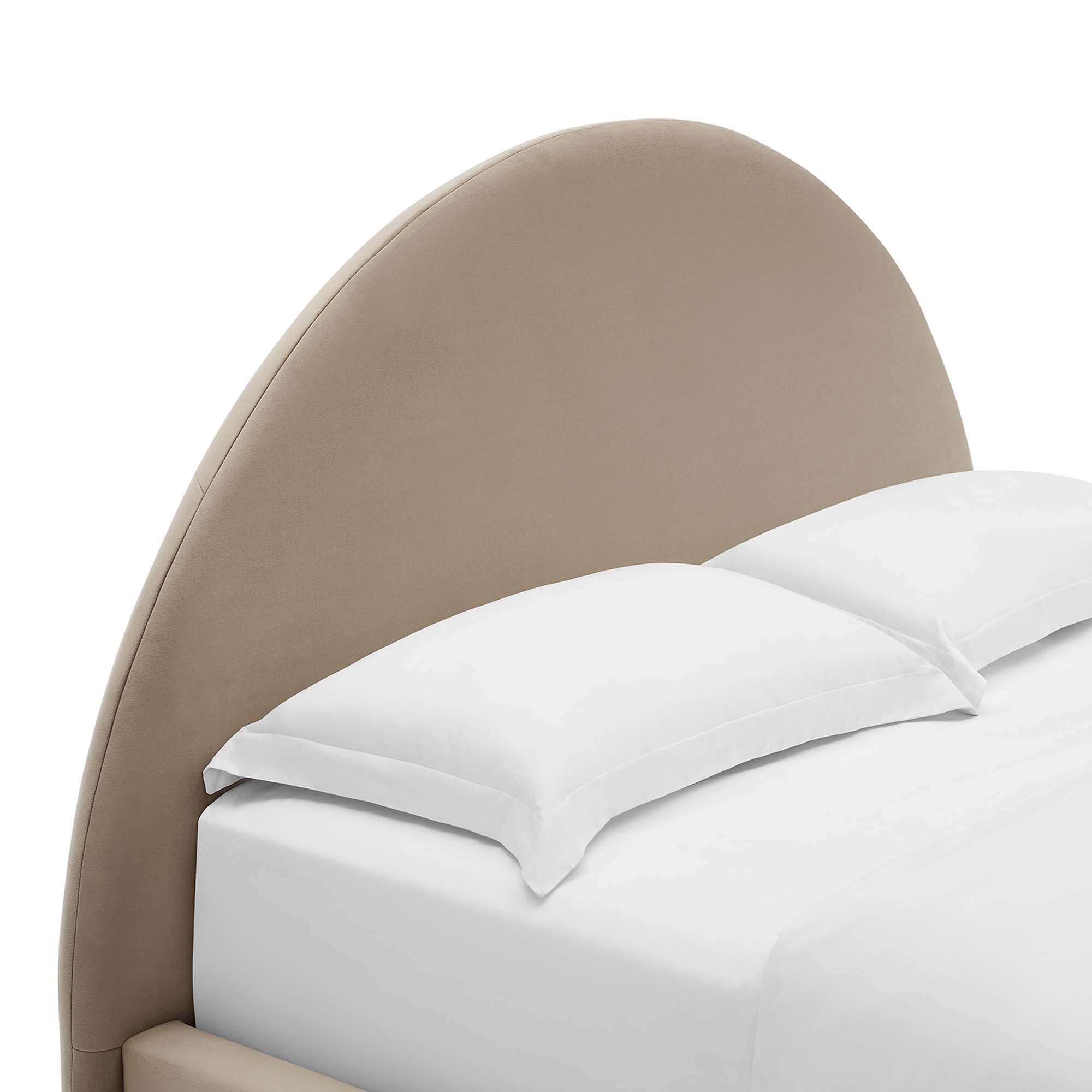 Resort Performance Velvet Arched Round Full Platform Bed