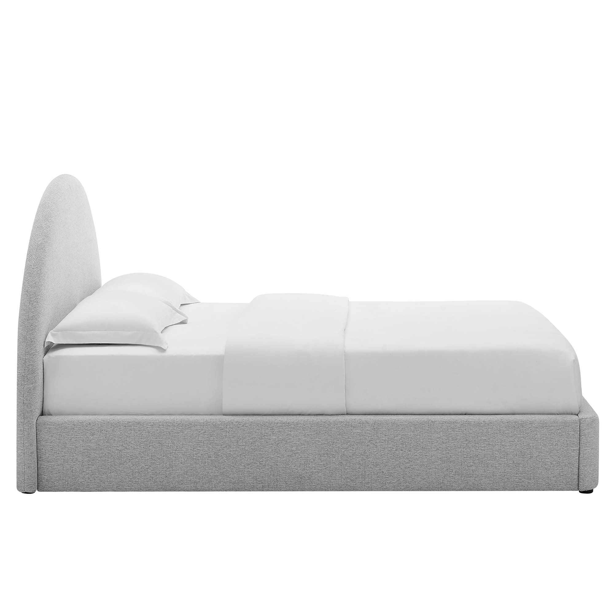 Resort Upholstered Fabric Arched Round King Platform Bed