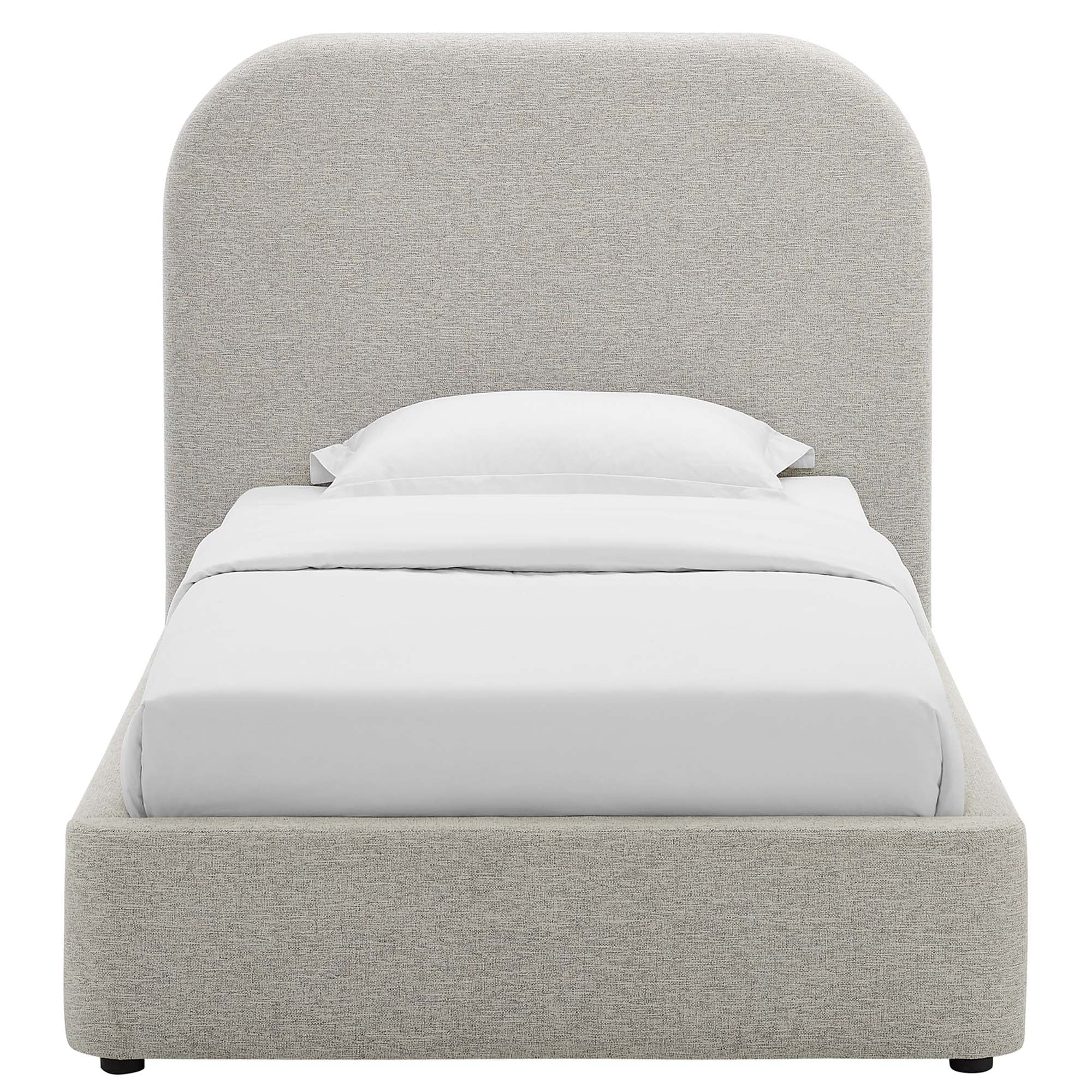 Keynote Upholstered Fabric Curved Twin Platform Bed