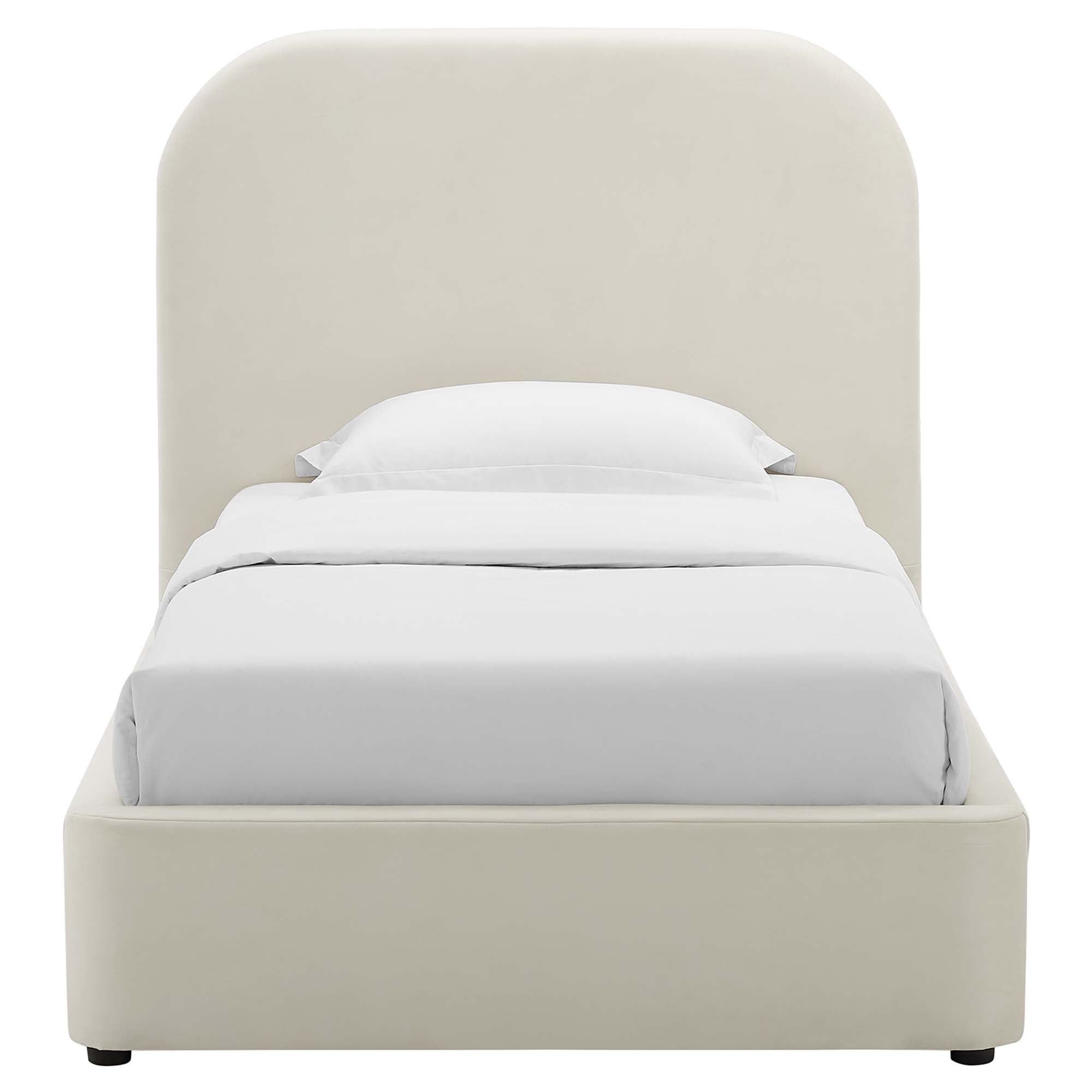 Keynote Performance Velvet Curved Twin Platform Bed