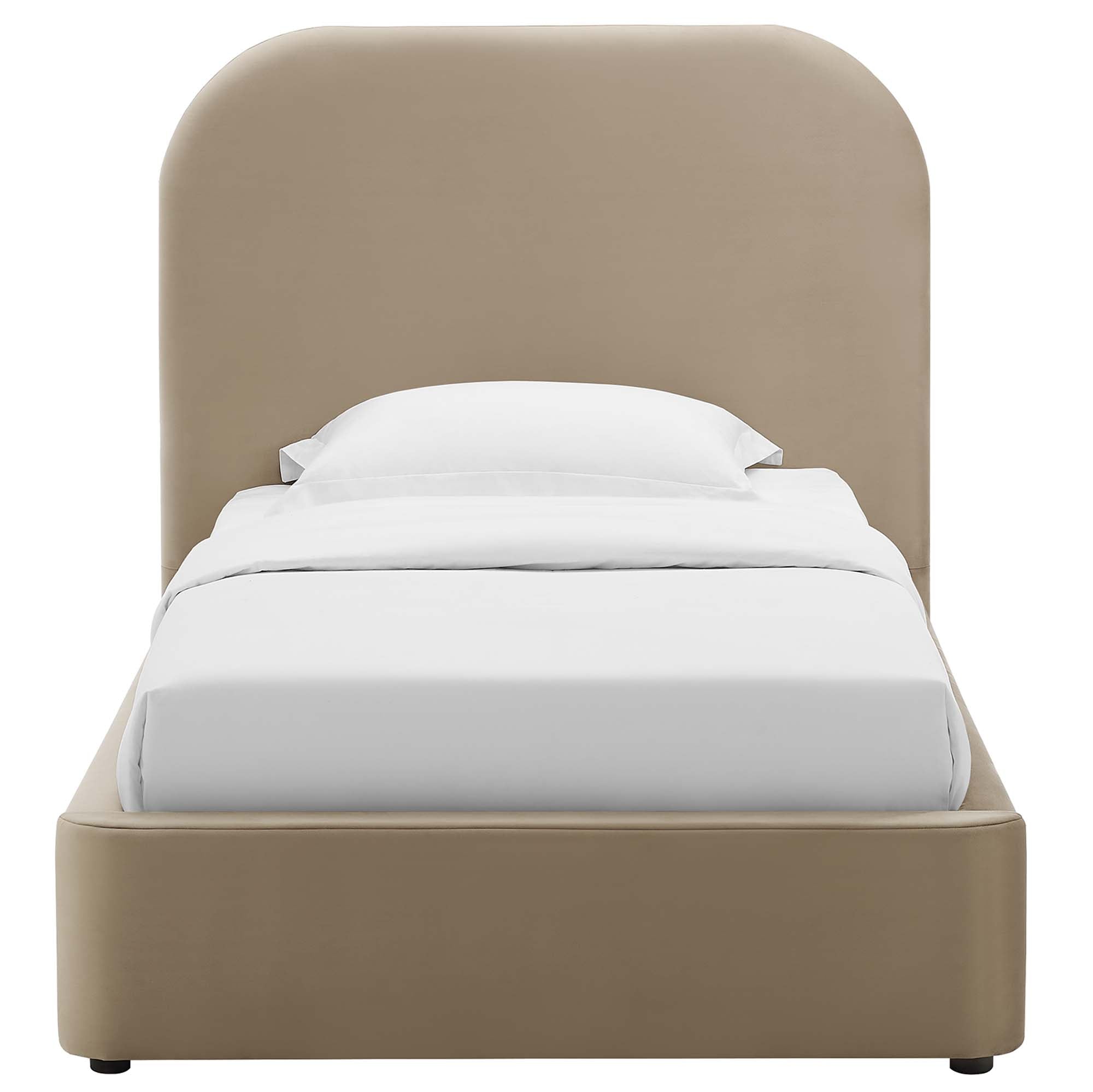 Keynote Performance Velvet Curved Twin Platform Bed