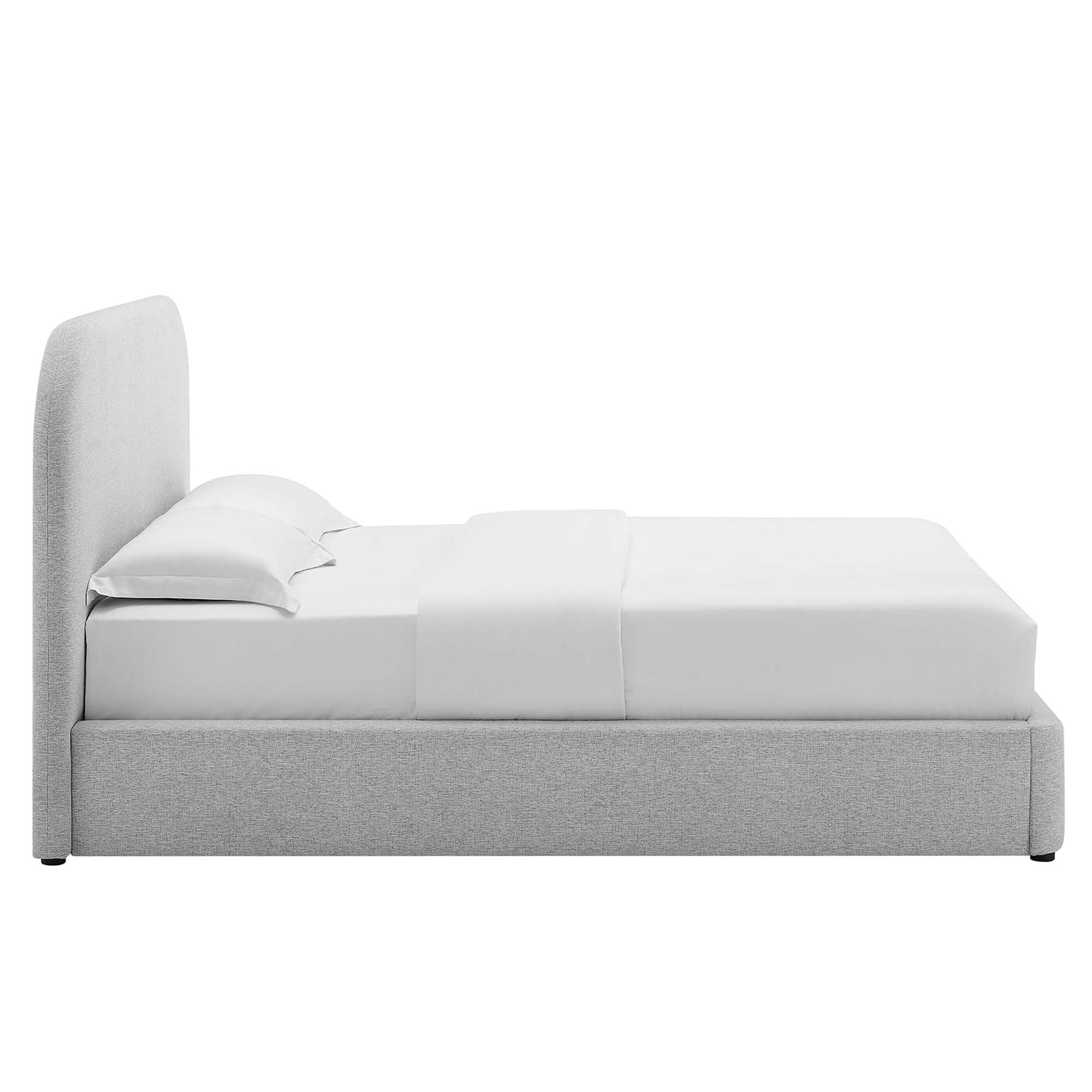 Keynote Upholstered Fabric Curved Full Platform Bed