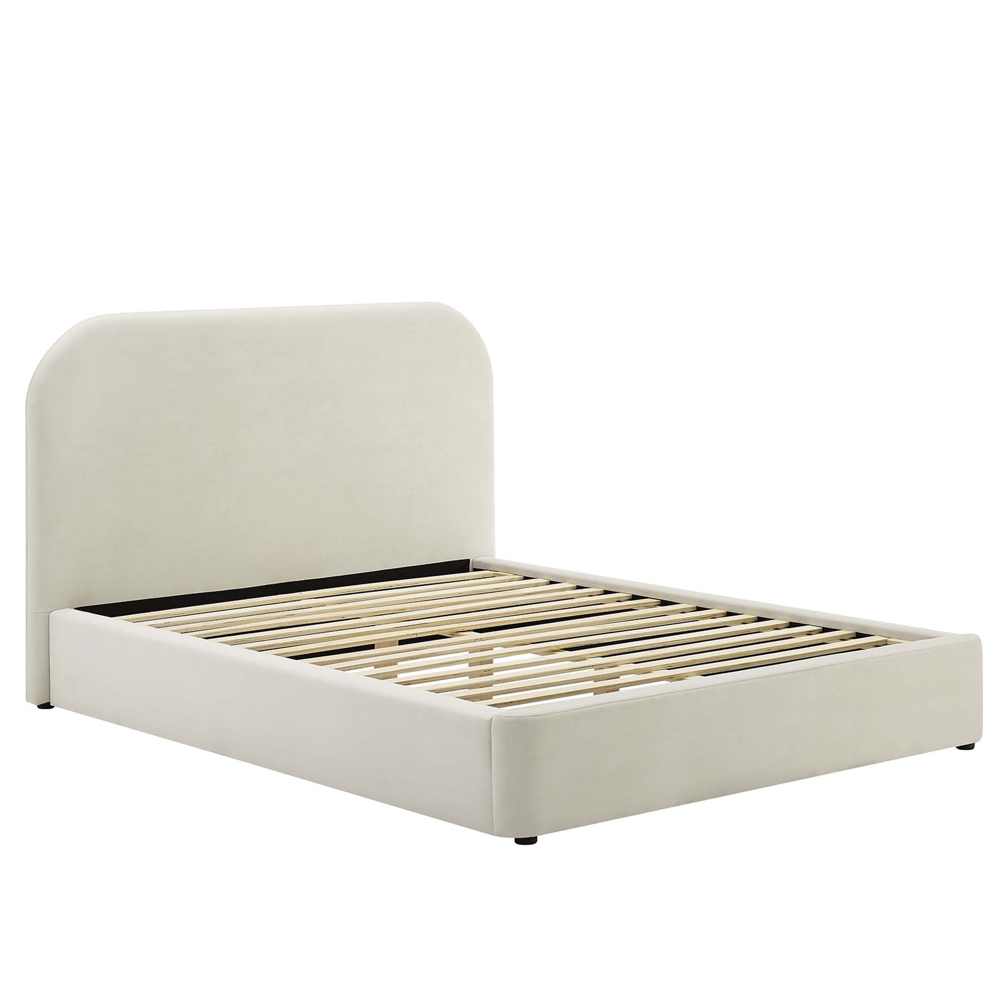 Keynote Performance Velvet Curved Full Platform Bed