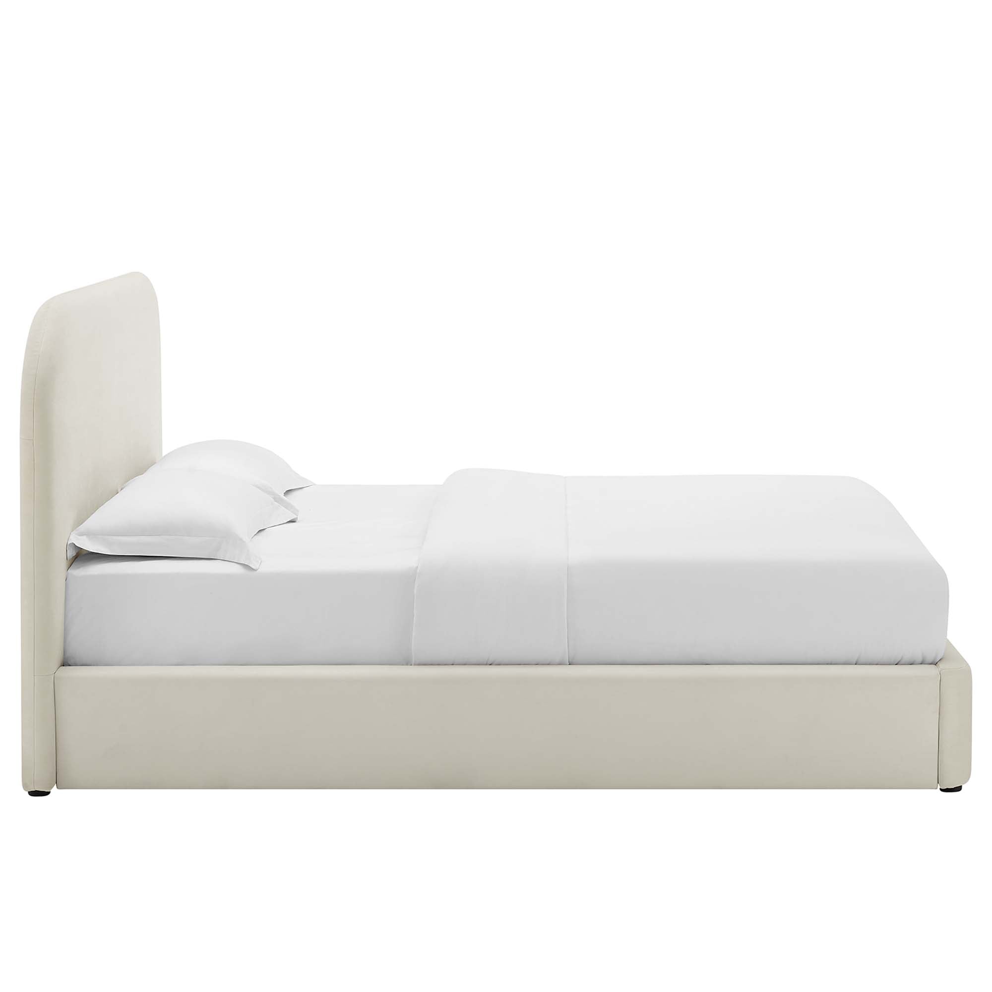 Keynote Performance Velvet Curved Full Platform Bed