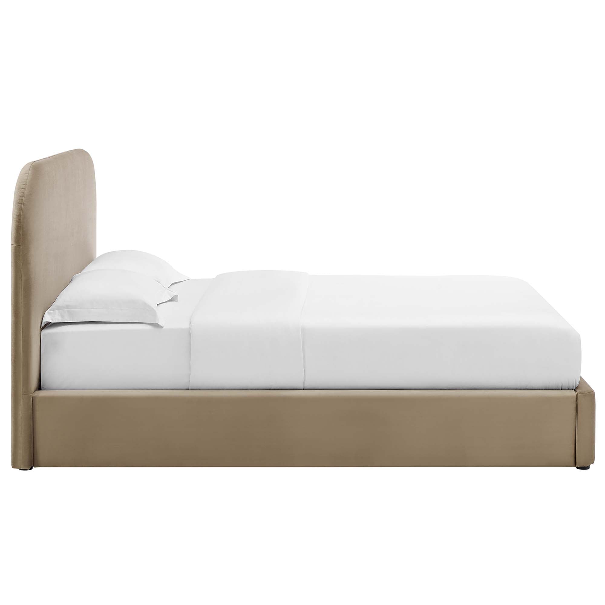 Keynote Performance Velvet Curved Full Platform Bed