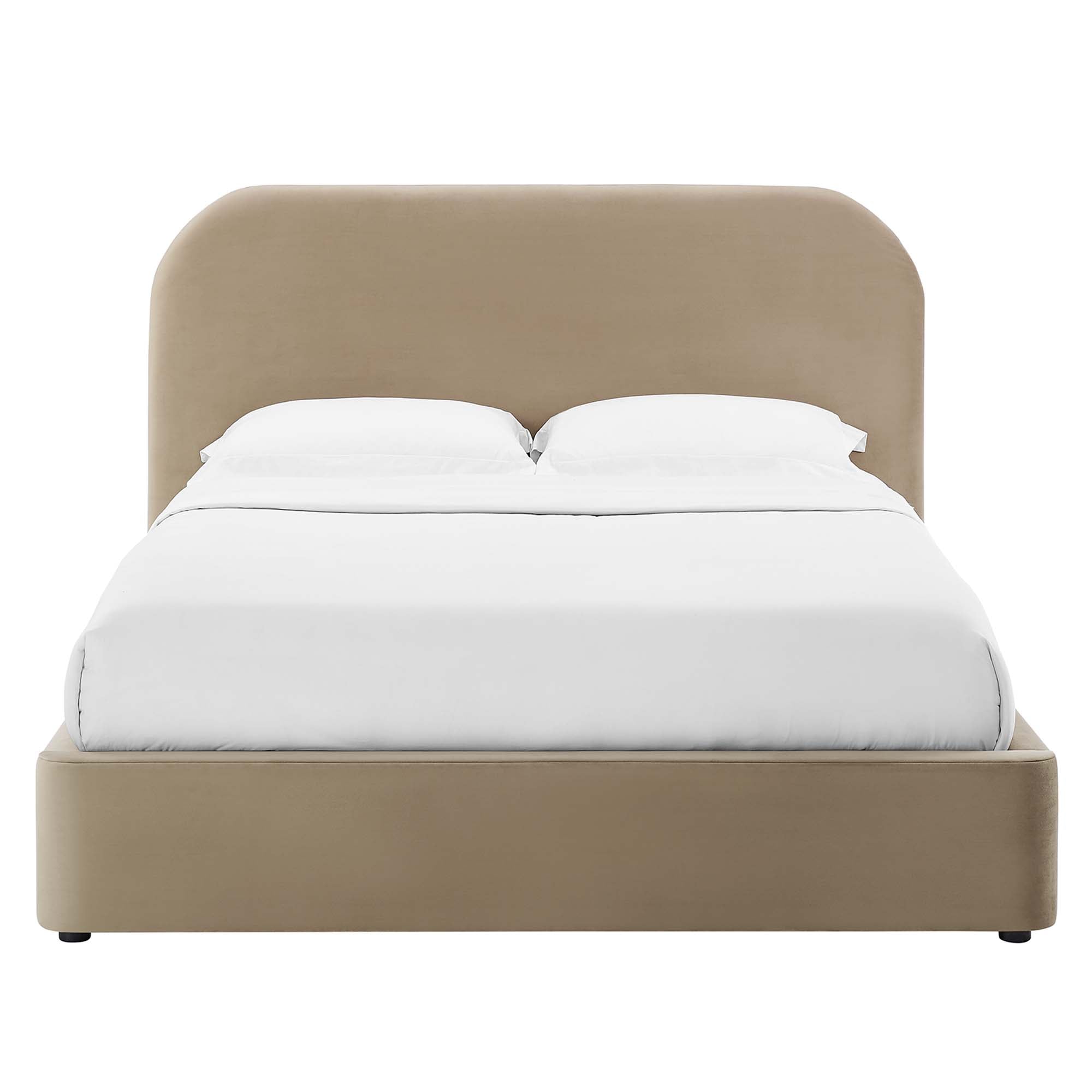 Keynote Performance Velvet Curved Full Platform Bed