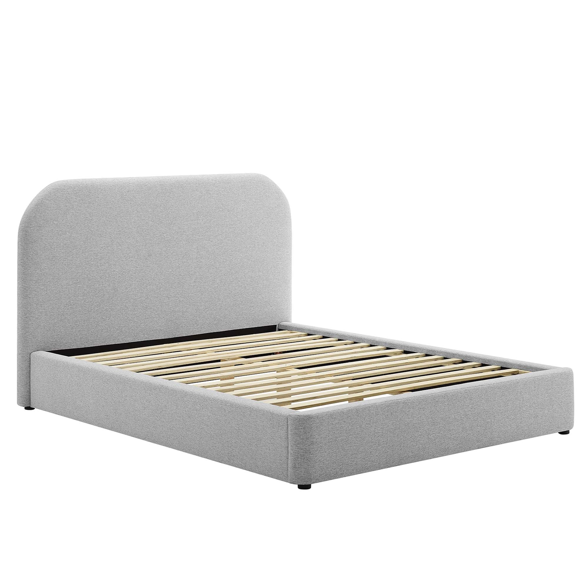 Keynote Upholstered Fabric Curved King Platform Bed