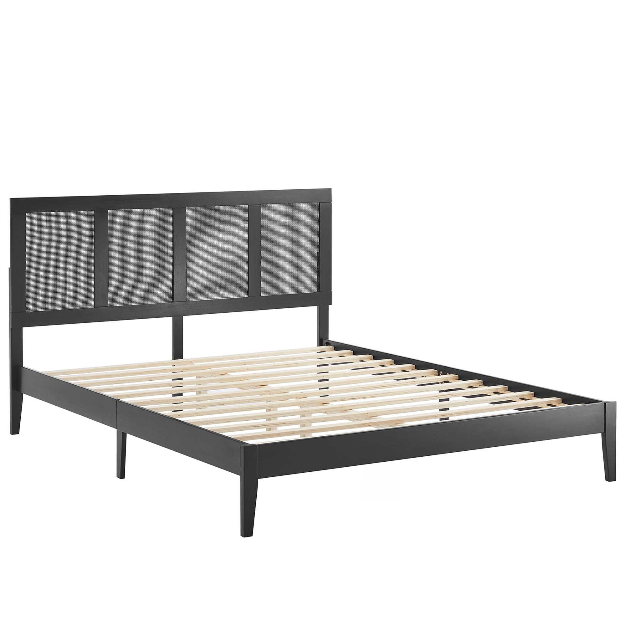 Sirocco Rattan and Wood Queen Platform Bed