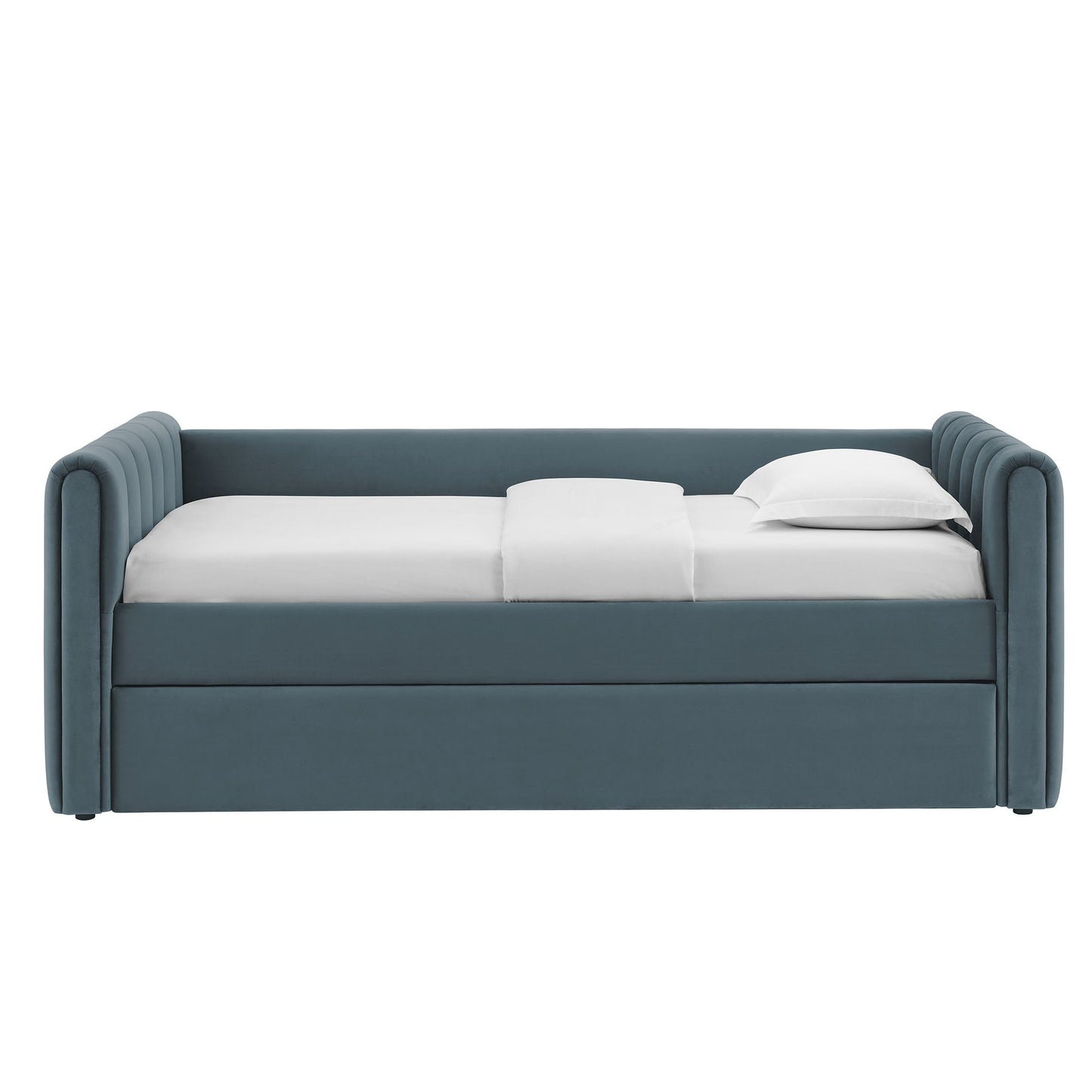 Veyla Channel Tufted Performance Velvet Twin Daybed With Trundle