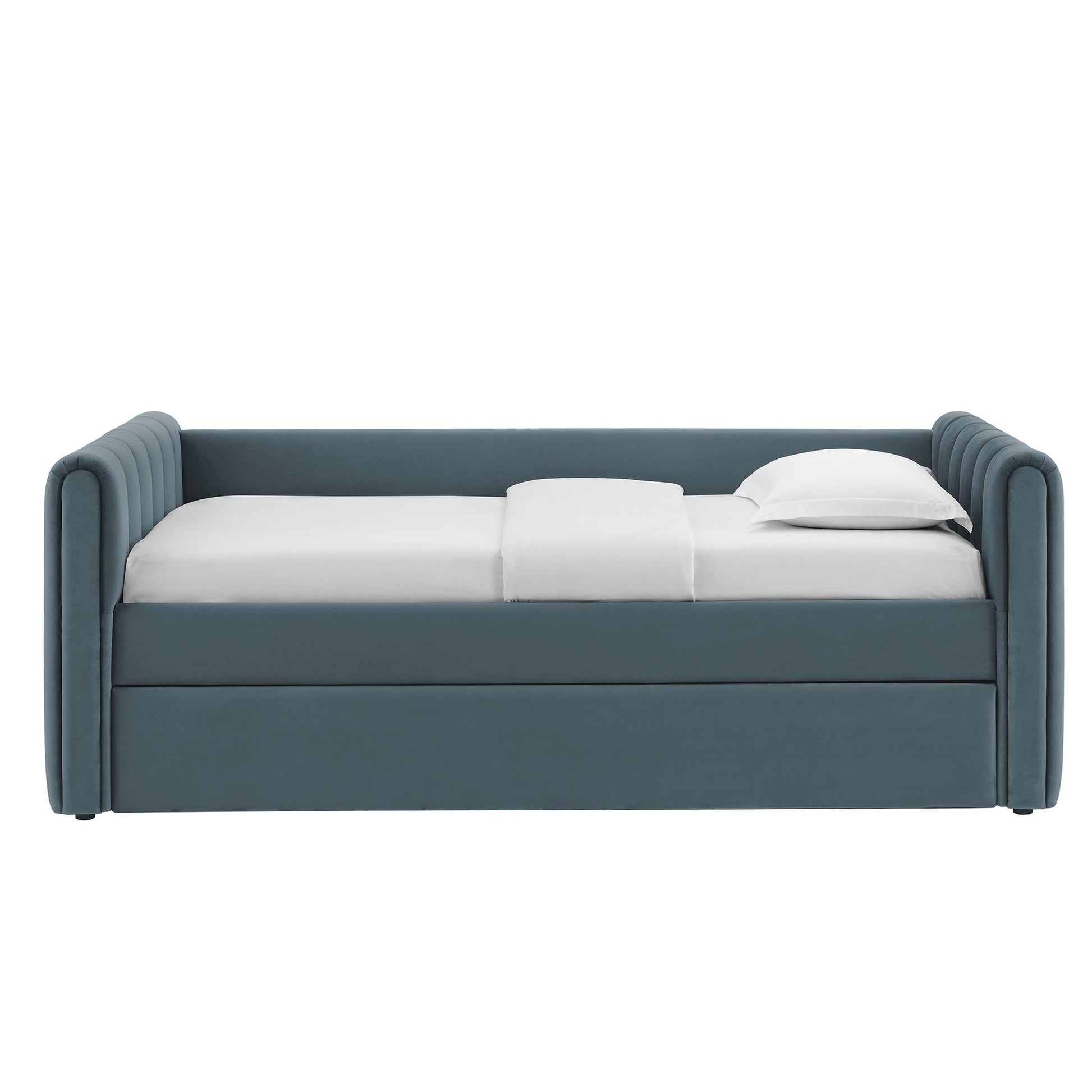 Veyla Channel Tufted Performance Velvet Twin Daybed With Trundle
