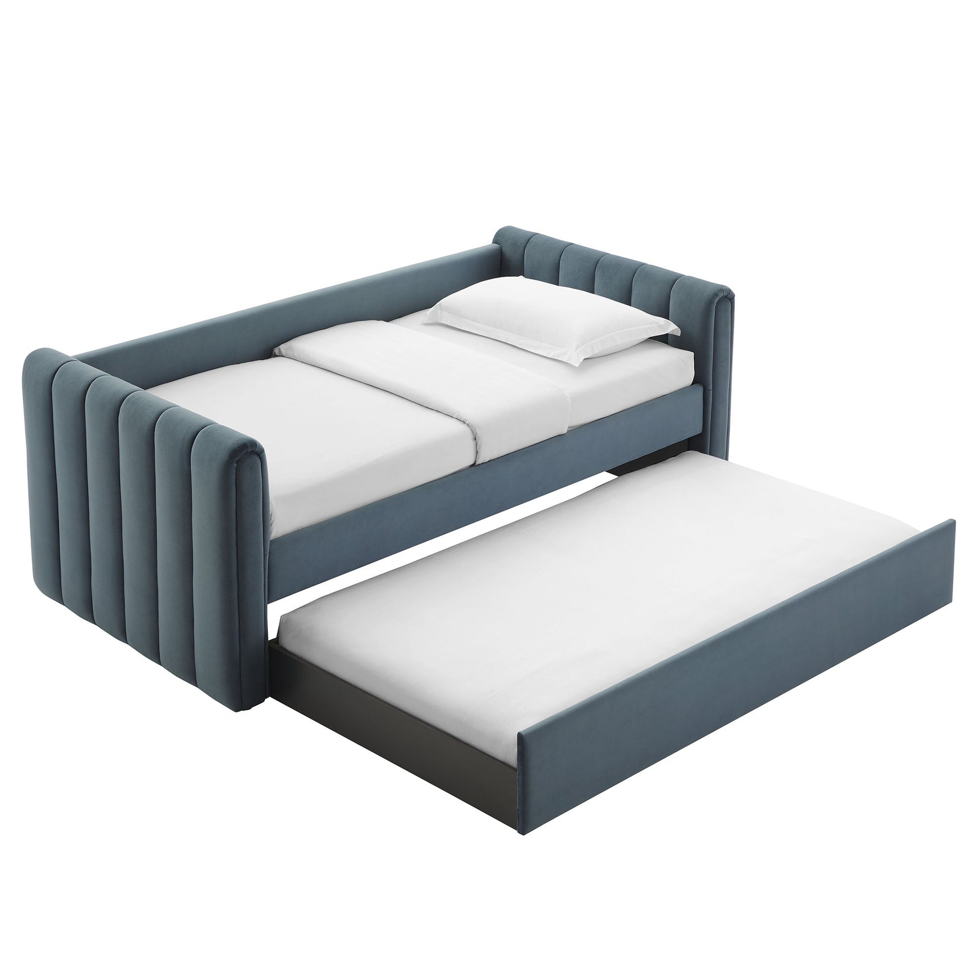 Veyla Channel Tufted Performance Velvet Twin Daybed With Trundle