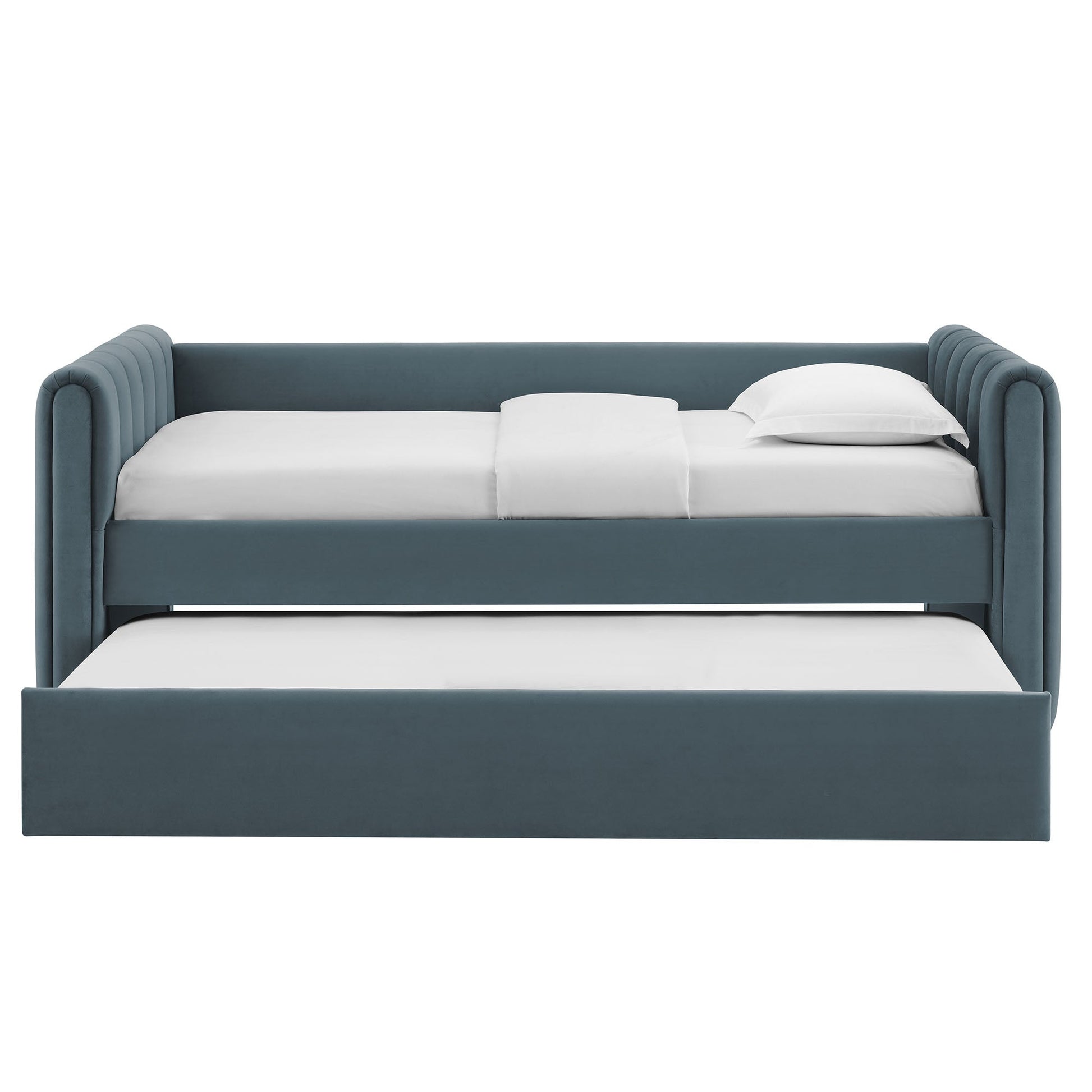 Veyla Channel Tufted Performance Velvet Twin Daybed With Trundle