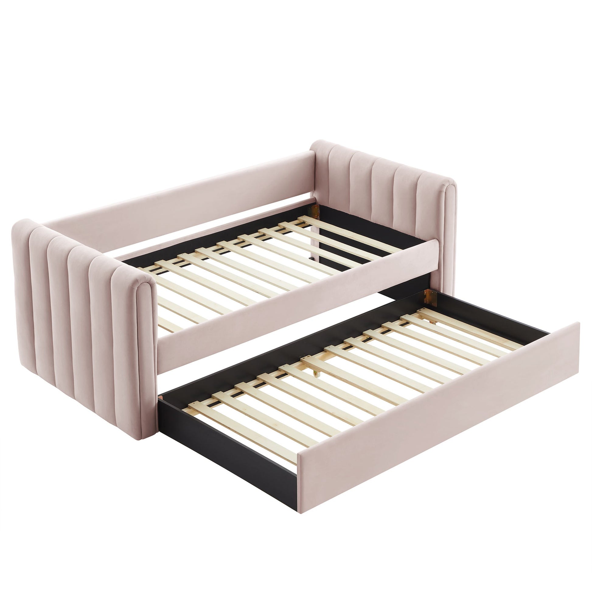 Veyla Channel Tufted Performance Velvet Twin Daybed With Trundle