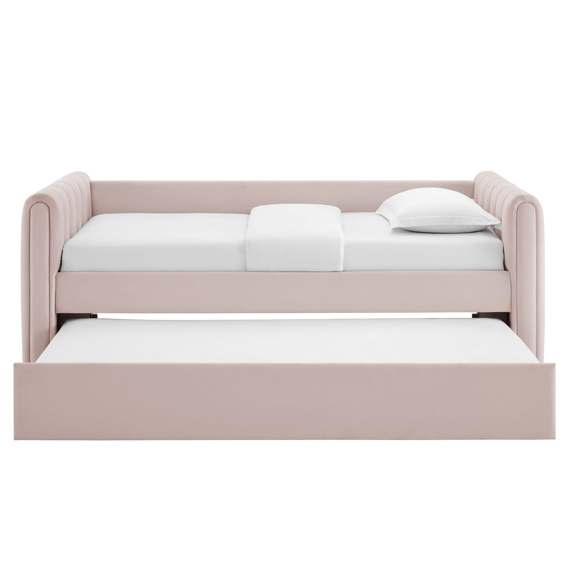 Veyla Channel Tufted Performance Velvet Twin Daybed With Trundle