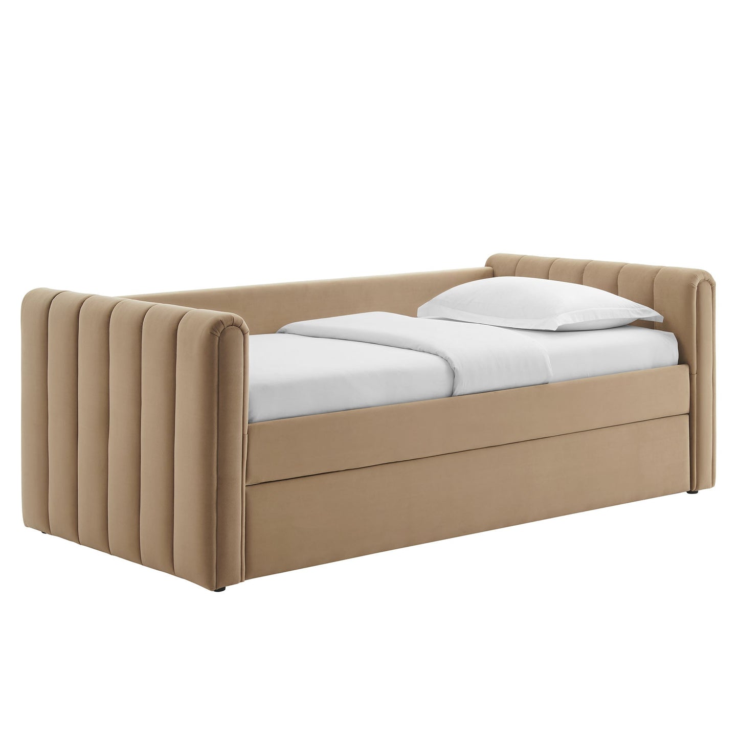Veyla Channel Tufted Performance Velvet Twin Daybed With Trundle
