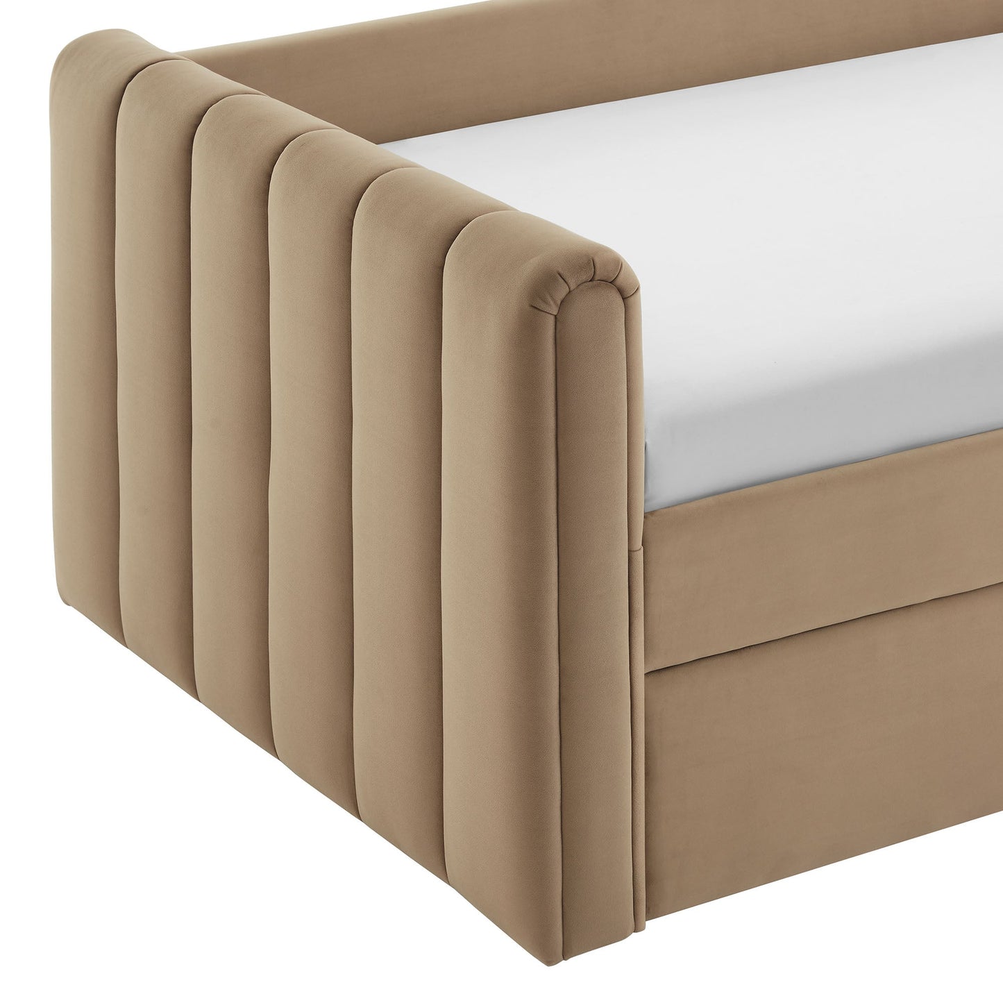 Veyla Channel Tufted Performance Velvet Twin Daybed With Trundle