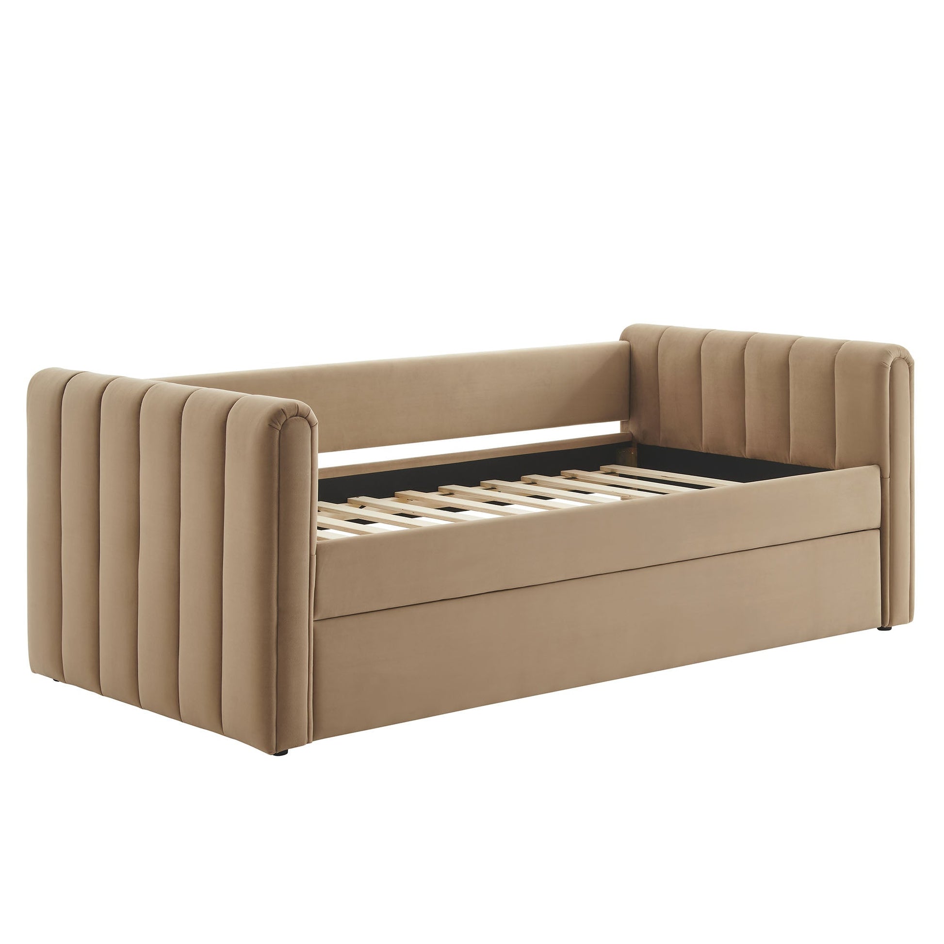 Veyla Channel Tufted Performance Velvet Twin Daybed With Trundle