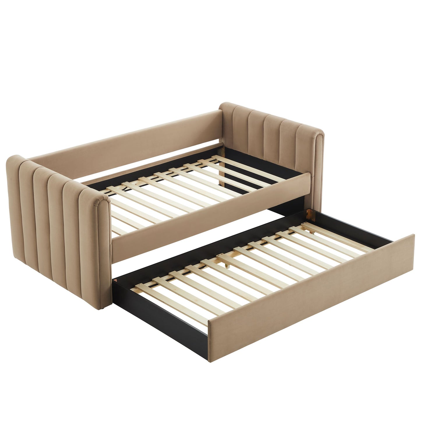 Veyla Channel Tufted Performance Velvet Twin Daybed With Trundle