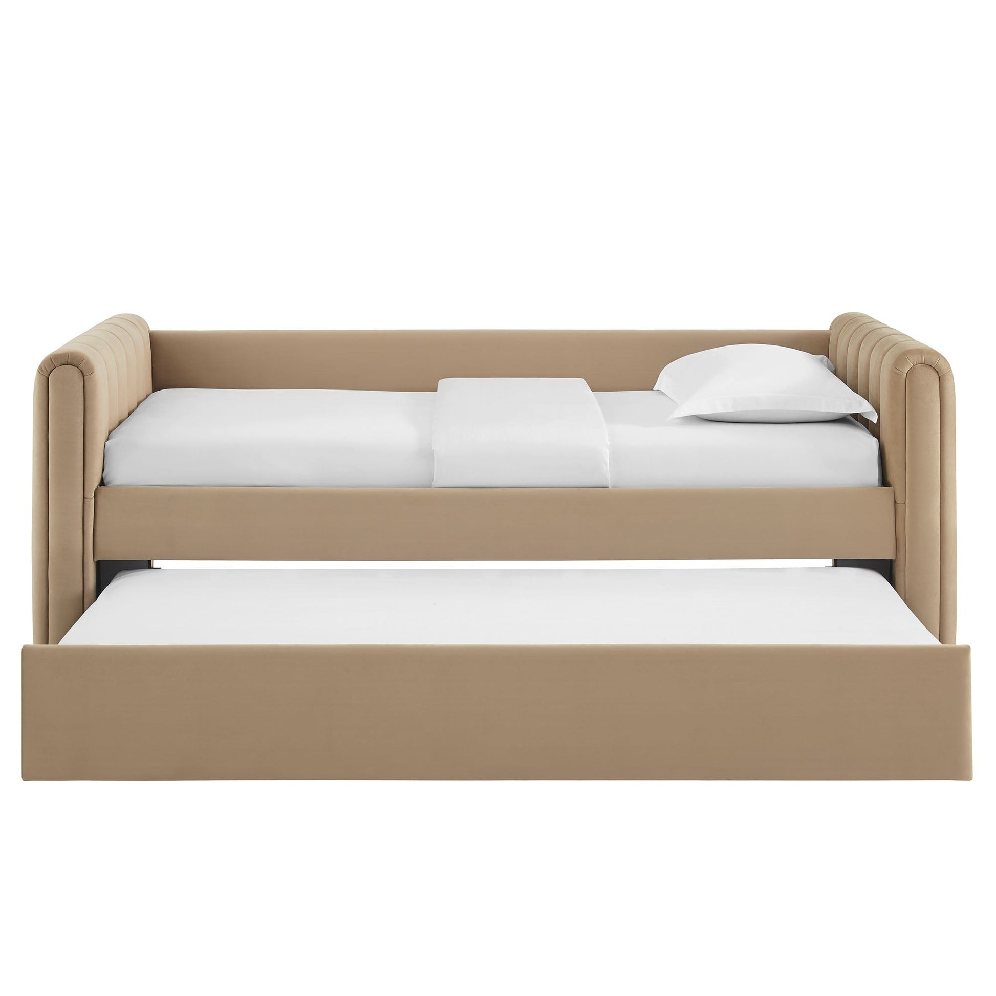 Veyla Channel Tufted Performance Velvet Twin Daybed With Trundle