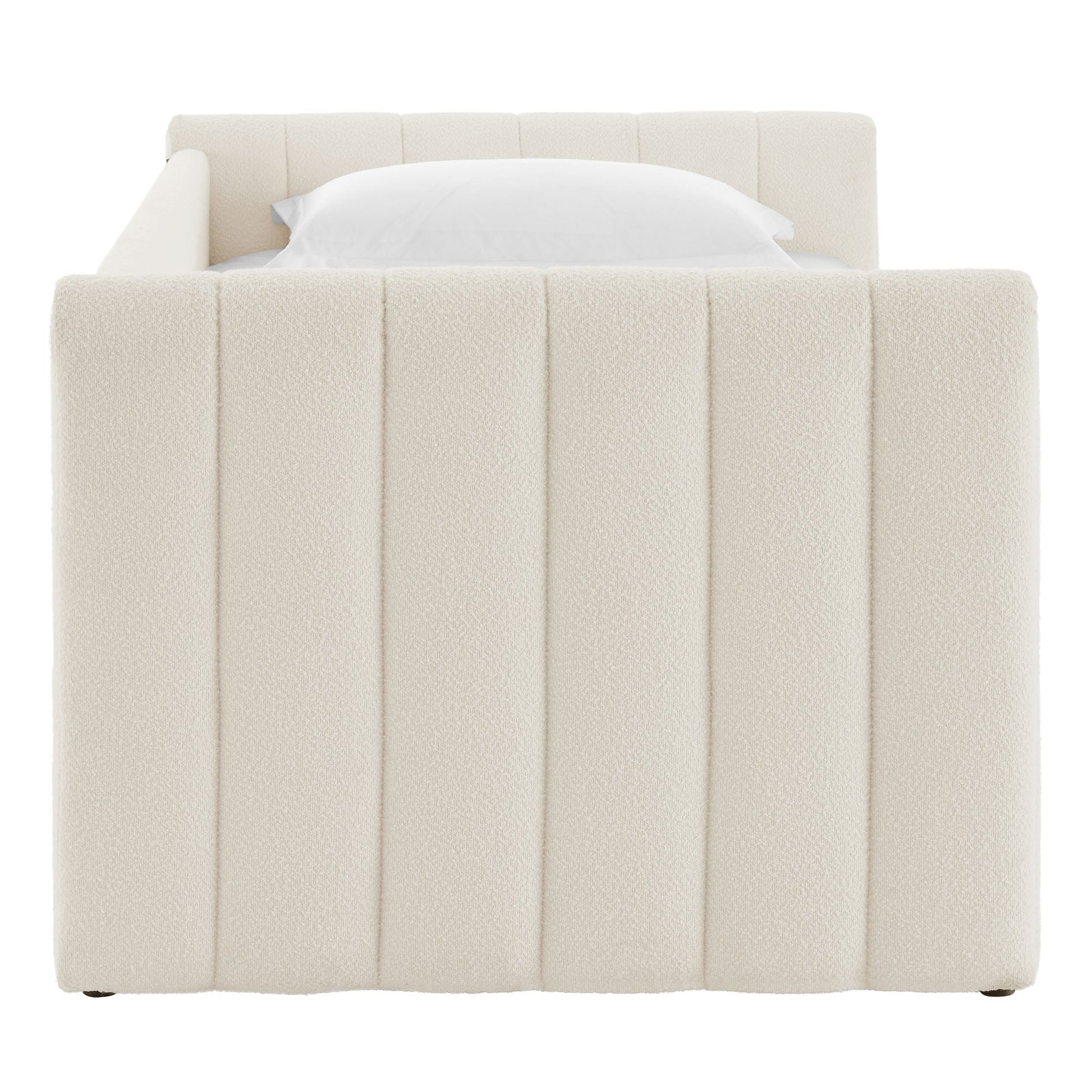 Veyla Channel Tufted Boucle Twin Daybed With Trundle