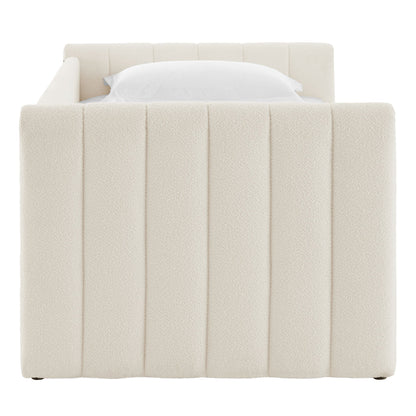 Veyla Channel Tufted Boucle Twin Daybed With Trundle