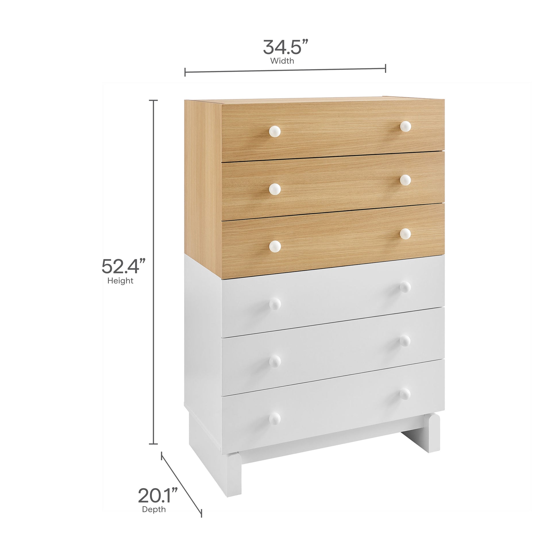Nolia 6-Drawer Color Block Dresser Chest