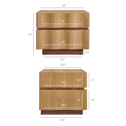 Isola 2 Drawer Nightstand