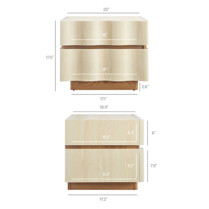 Isola 2 Drawer Nightstand