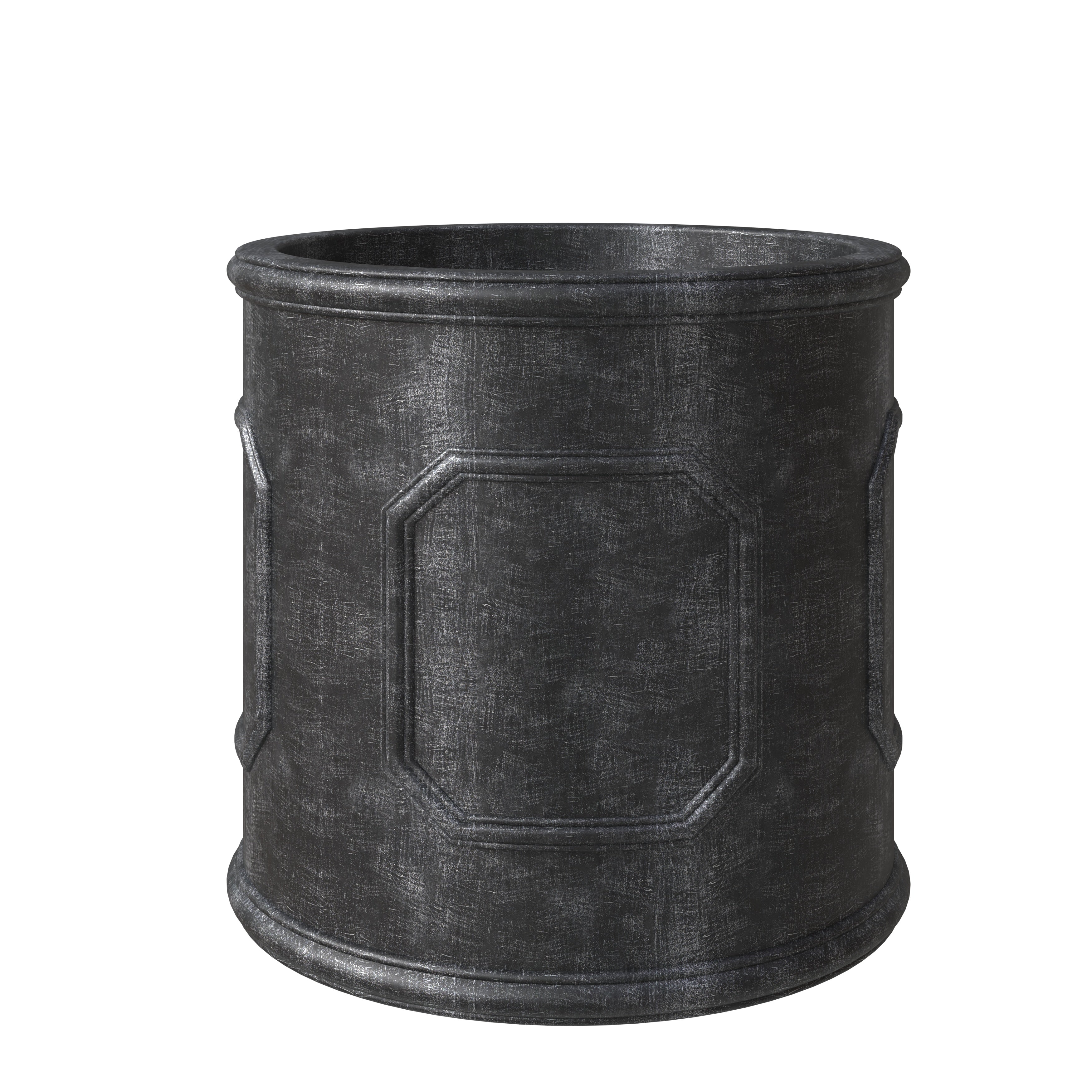 Meadow Series Fiber Stone Planter in Black 10.6" Dia, 10.6" HIgh