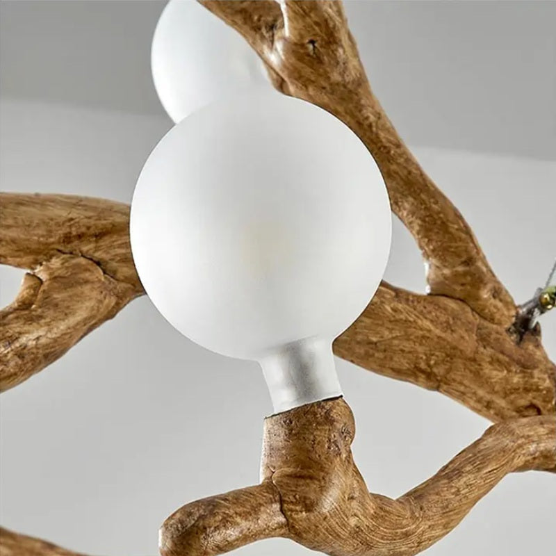 Madelyn Rustic Branch Chandelier Frosted/Clear Ball