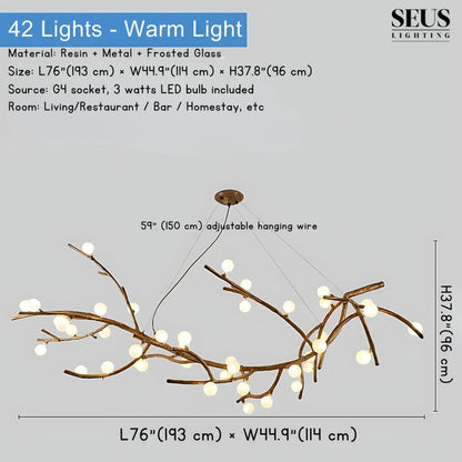 Madelyn Rustic Branch Chandelier Frosted/Clear Ball