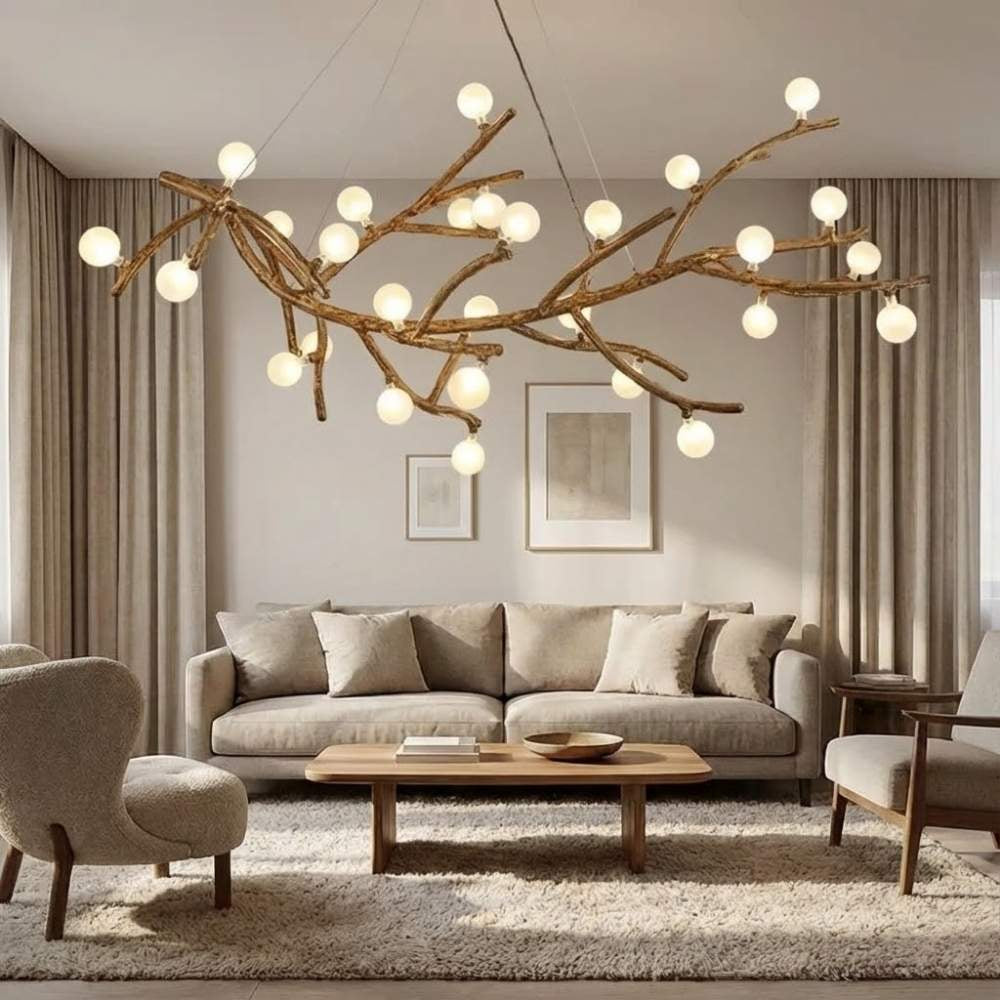Madelyn Rustic Branch Chandelier Frosted/Clear Ball