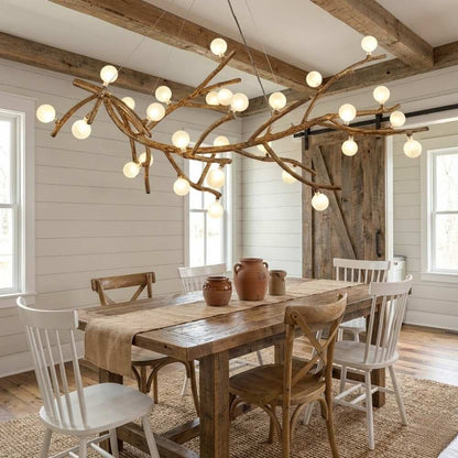 Madelyn Rustic Branch Chandelier Frosted/Clear Ball