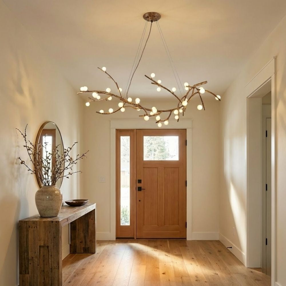 Madelyn Rustic Branch Chandelier Frosted/Clear Ball