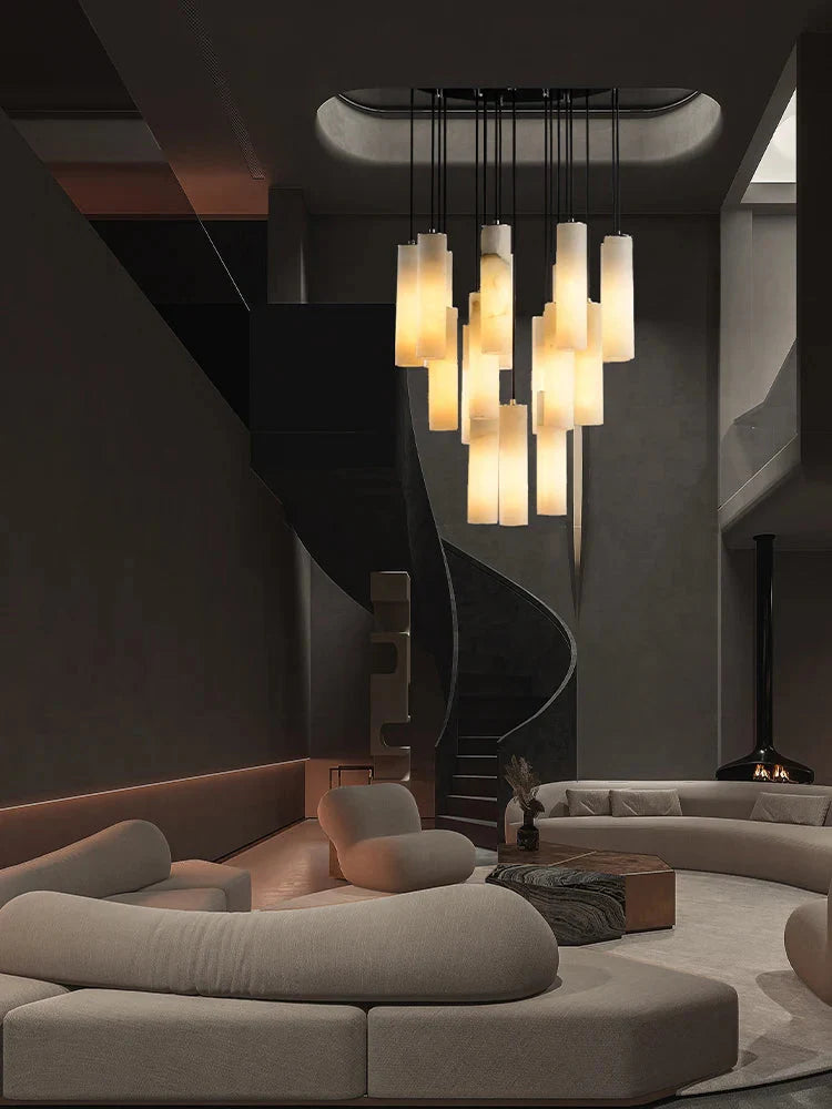 Marble Tube Chandelier for Living Room & Foyer