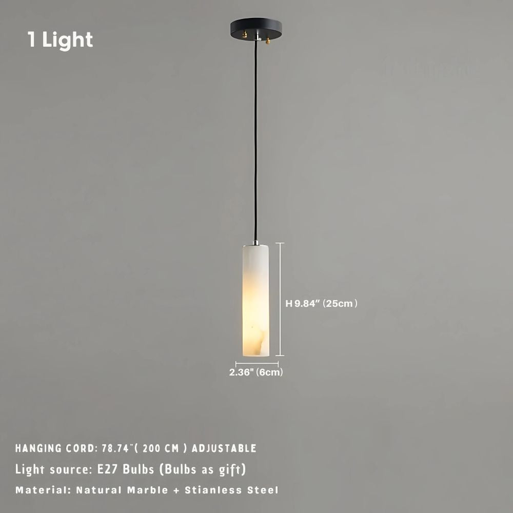 Marble Tube Chandelier for Living Room & Foyer