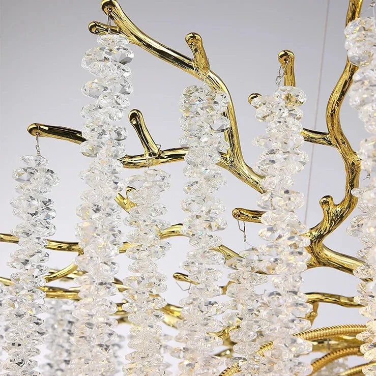 Mia Luxury Round Branch Crystal Ceiling Chandelier