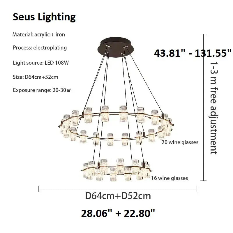 Misty 2-Layer Ring Modern Retro Chandelier