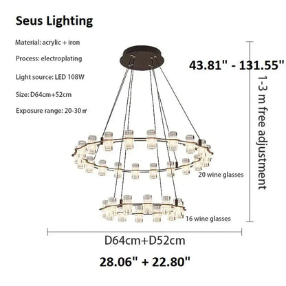 Misty 2-Layer Ring Modern Retro Chandelier